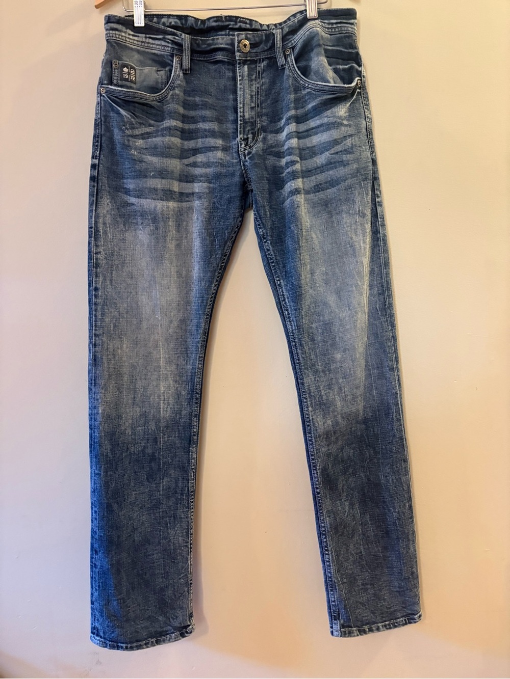 Buffalo David Bitton Slim Stretch Jeans Blue Faded Wash, Men’s Sz 34x32